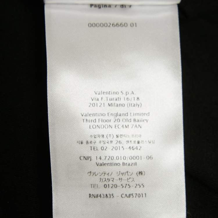 Pre Owned Valentino Black Floral Applique Jersey T-Shirt XXXL