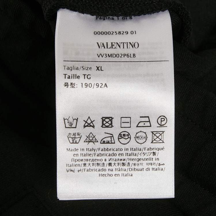 Pre Owned Valentino Black Cotton Blend Logo Applique Shorts XL