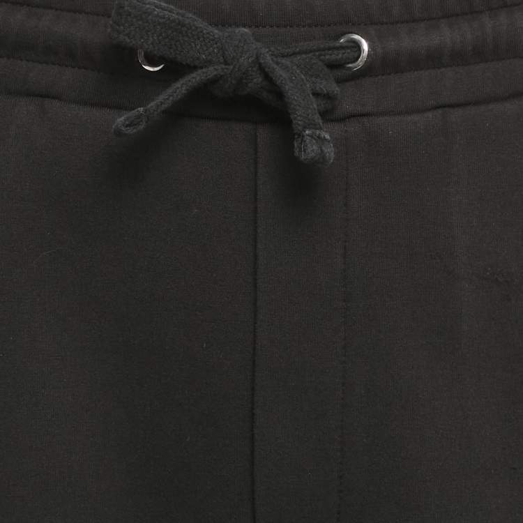 Pre Owned Valentino Black Cotton Blend Logo Applique Shorts XL