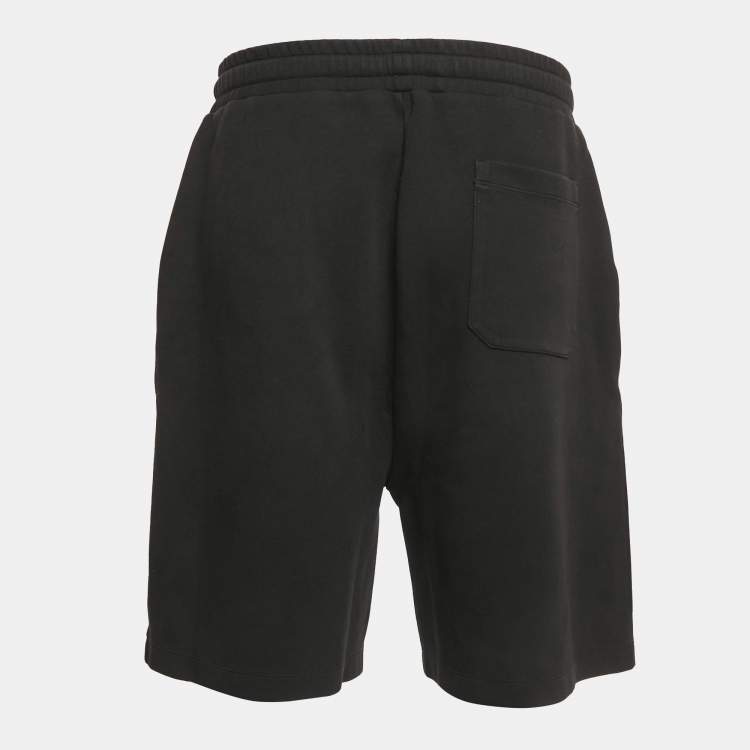 Pre Owned Valentino Black Cotton Blend Logo Applique Shorts XL