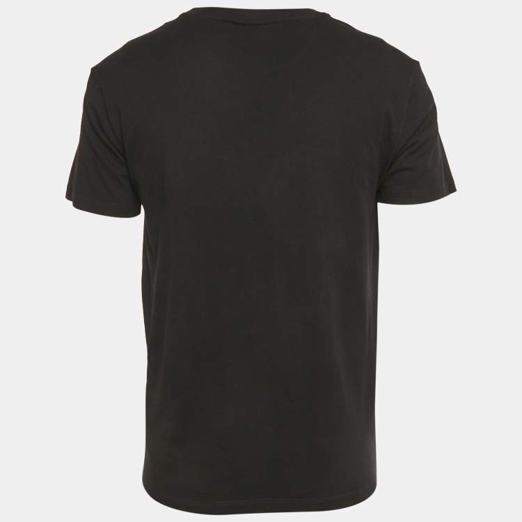 Pre Owned Valentino Black Logo Print Cotton T-Shirt M