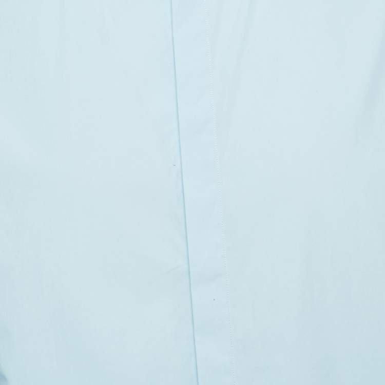 Pre Owned Valentino Blue Rockstead Embellished Cotton Shirt XL