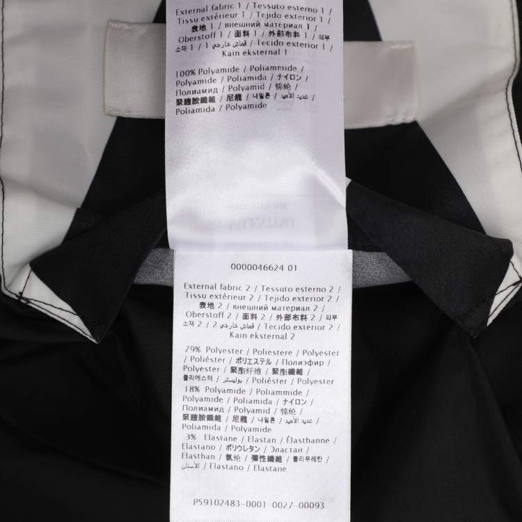 Pre Owned Valentino Black/White Monochrome Nylon V Logo Hoodie Jacket S