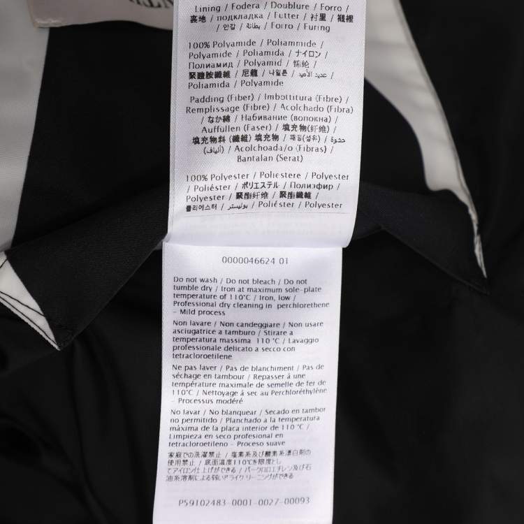 Pre Owned Valentino Black/White Monochrome Nylon V Logo Hoodie Jacket S