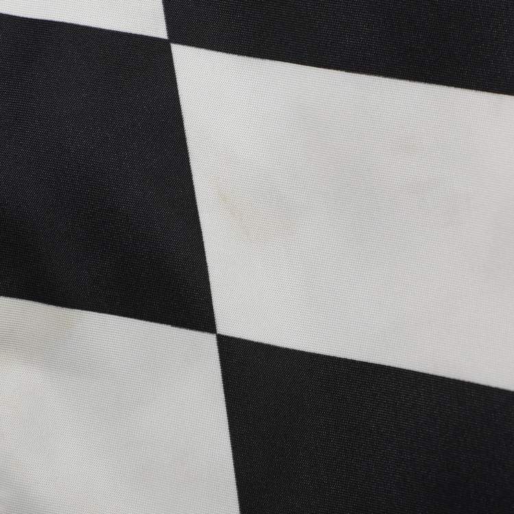 Pre Owned Valentino Black/White Monochrome Nylon V Logo Hoodie Jacket S