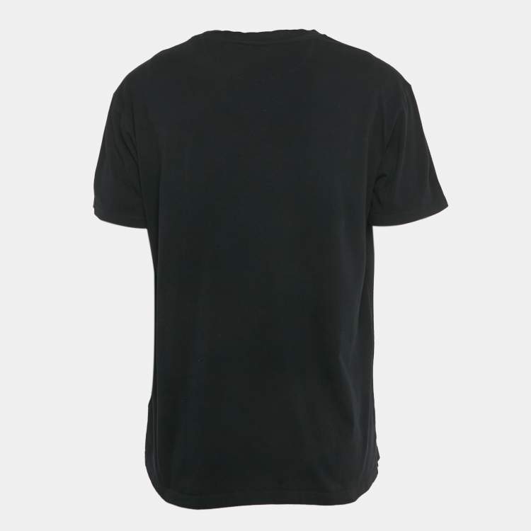 مملوكة مسبقًا Valentino Black Logo Print Cotton T-Shirt XL 