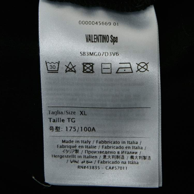 مملوكة مسبقًا Valentino Black Logo Print Cotton T-Shirt XL 