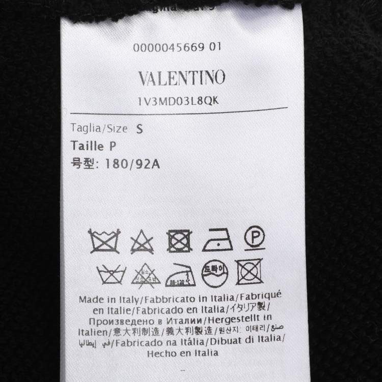 Pre Owned Valentino Black Cotton Logo Short S