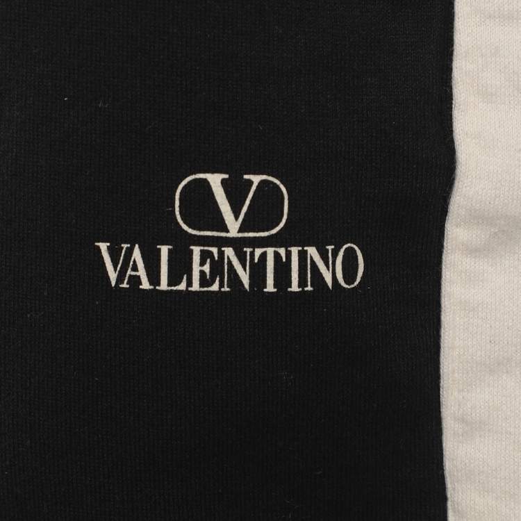 Pre Owned Valentino Black Cotton Logo Short S