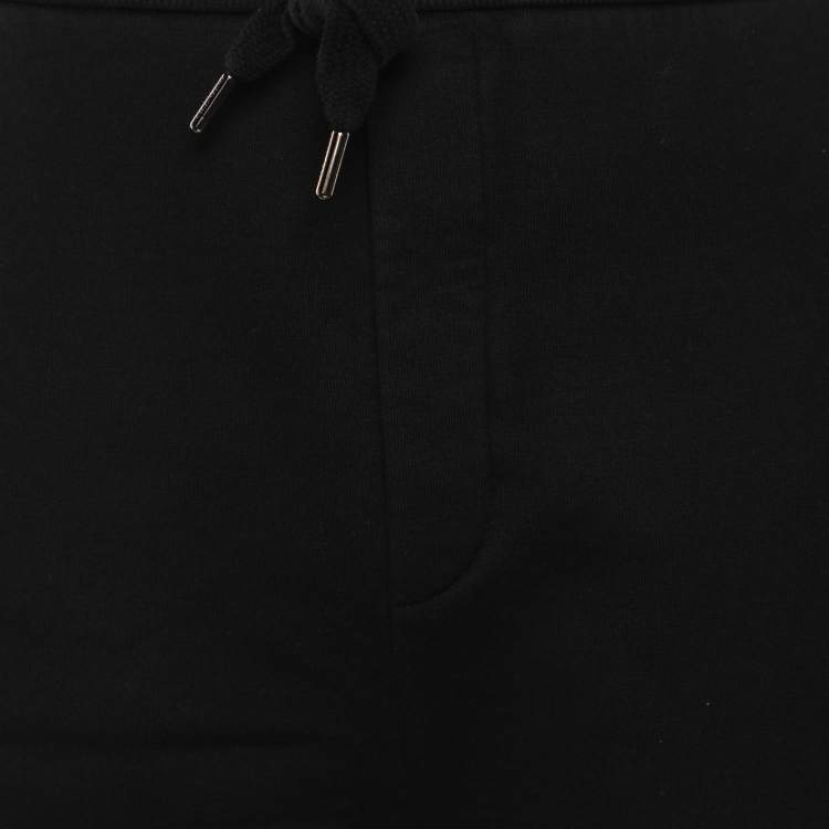 Pre Owned Valentino Black Cotton Logo Short S