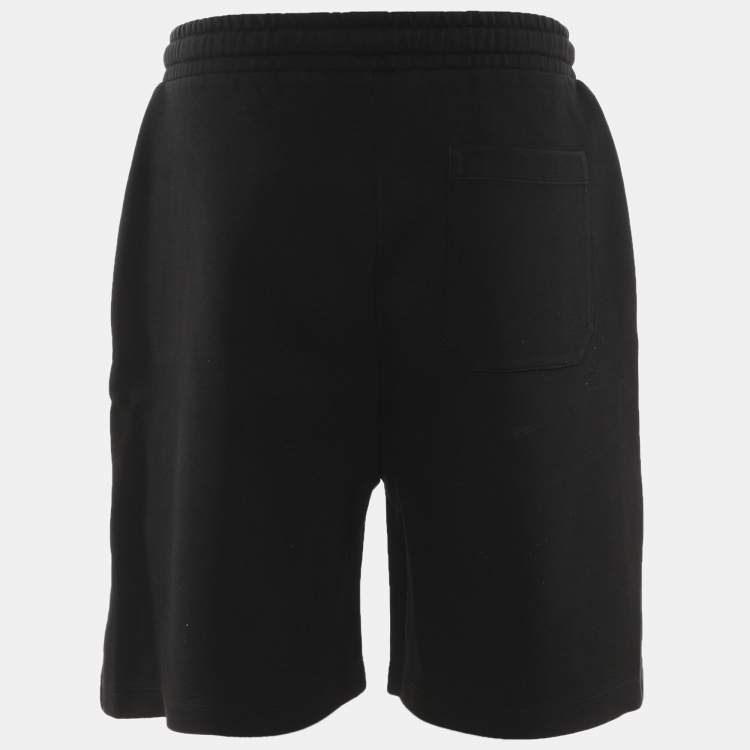 Pre Owned Valentino Black Logo Applique Cotton Shorts S