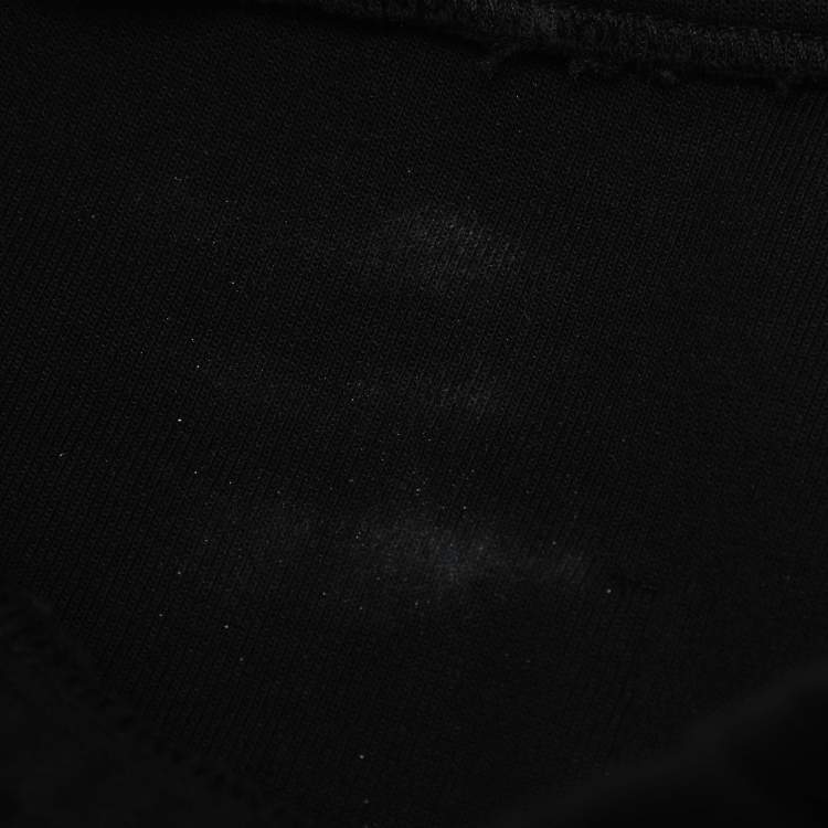 Pre Owned Valentino Black Logo Applique Cotton Shorts S