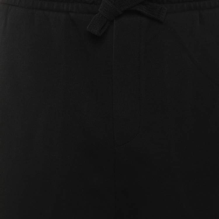 Pre Owned Valentino Black Logo Applique Cotton Shorts S