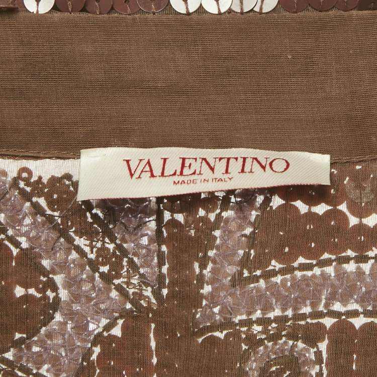 Pre Owned Valentino Multicolor Sequin Shirt M