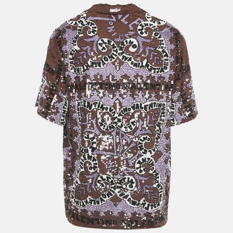 Pre Owned Valentino Multicolor Sequin Shirt M