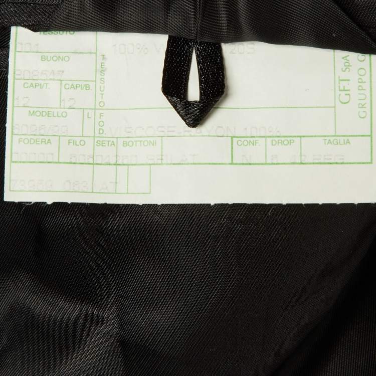 Pre Owned Valentino Grey Wool Single Breasted Blazer XL 