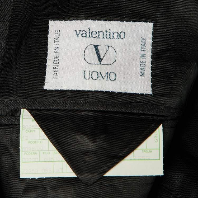Pre Owned Valentino Grey Wool Single Breasted Blazer XL 