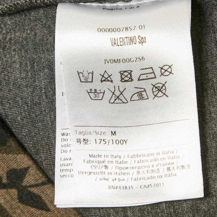 Pre Owned Valentino Green Camouflage Print Neoprene Sweatshirt M