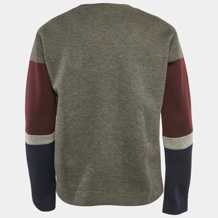 Pre Owned Valentino Multicolor Paneled Neoprene Crewneck Sweatshirt M