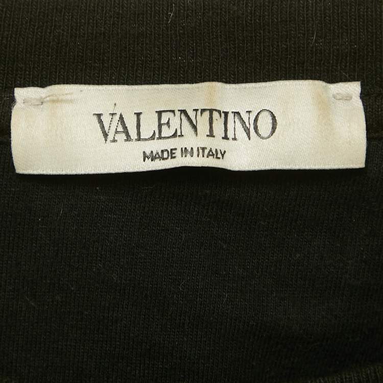 Pre Owned Valentino Black Moon Dust Print Jersey Cotton T-Shirt L