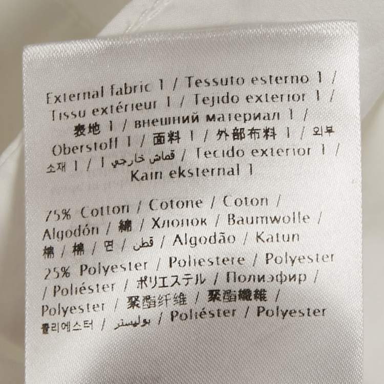 Pre Owned Valentino Le Blanc White Paneled Cotton Puff Sleeve Shirt L