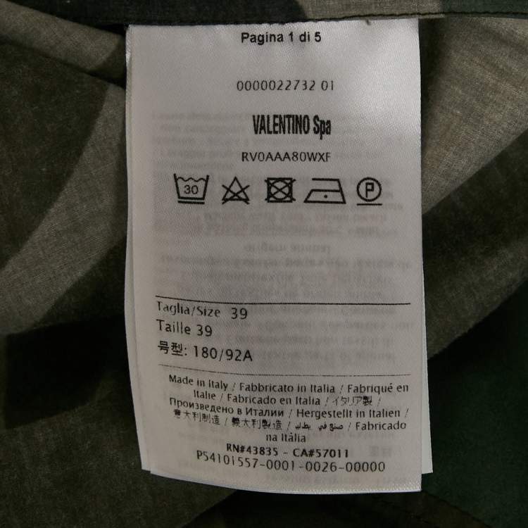 Pre Owned قميص فالنتينو أكمام قصيرة قطن معسكر مزهر متعدد الألوان مقاس متوسط