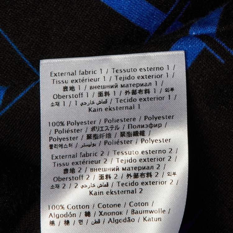 Pre Owned Valentino Black VLT Print Synthetic & Cotton Reversible Hooded Jacket S 