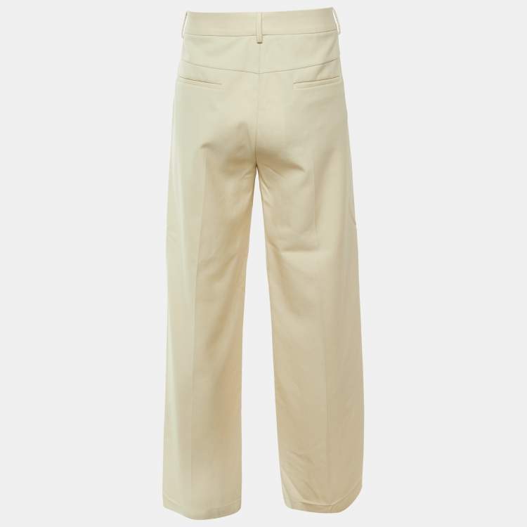 Pre Owned Valentino Beige Wool Trousers M 