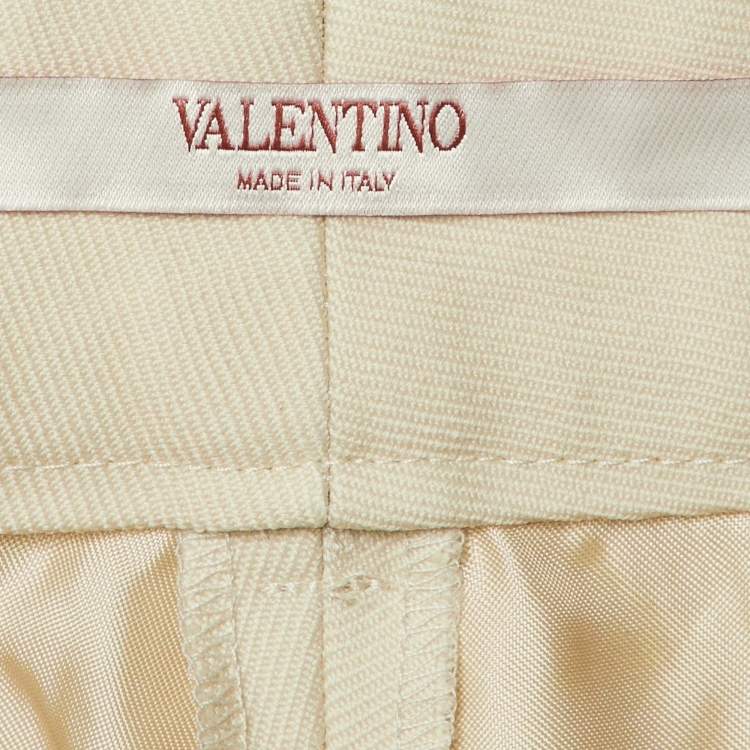 Pre Owned Valentino Beige Wool Trousers M 