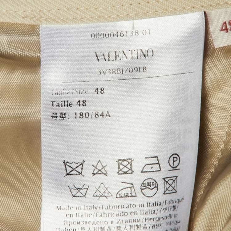 Pre Owned Valentino Beige Wool Trousers M 