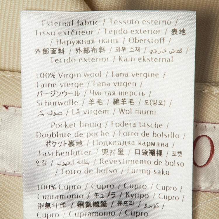 Pre Owned Valentino Beige Wool Trousers M 