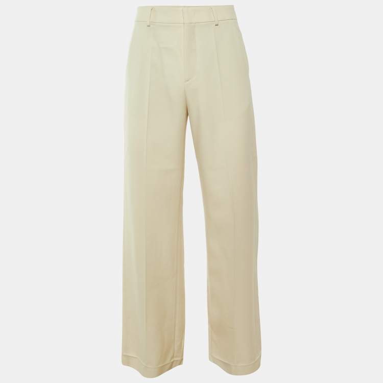 Pre Owned Valentino Beige Wool Trousers M 