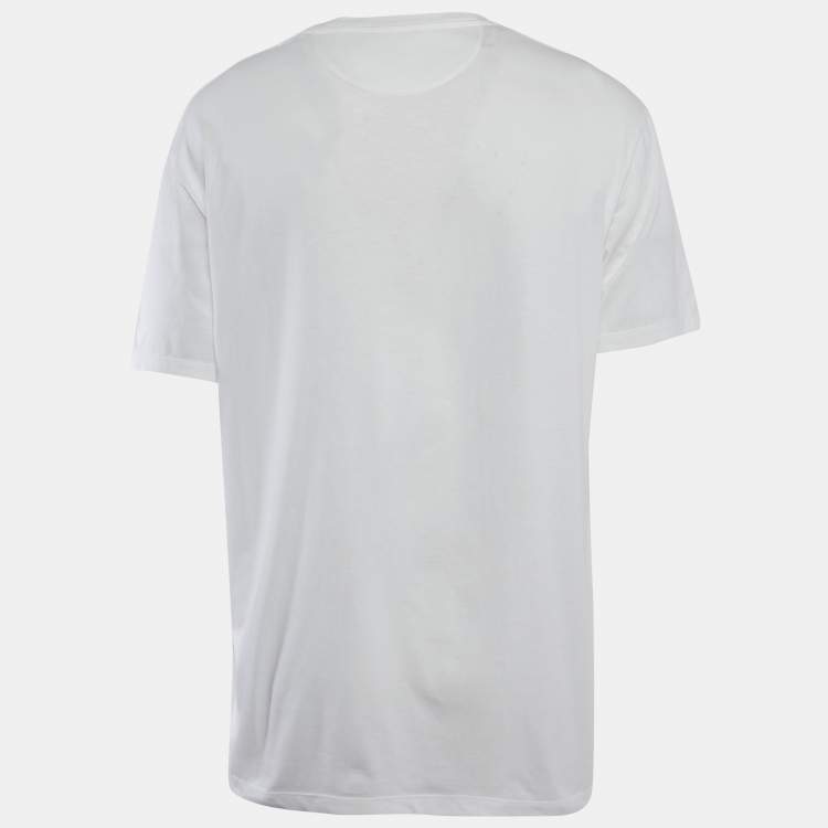 Pre Owned Valentino White Logo Print Jersey T-Shirt XXL