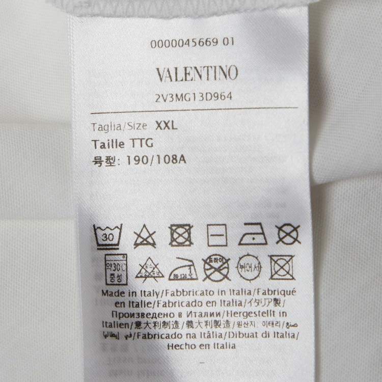 Pre Owned Valentino White Logo Print Jersey T-Shirt XXL