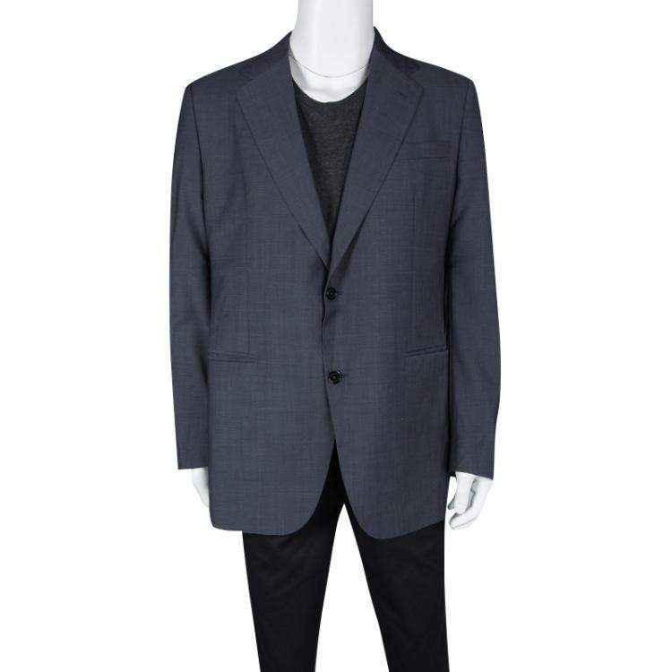 Pre Owned Valentino Grey Wool Tailored Two Button Blazer XXL