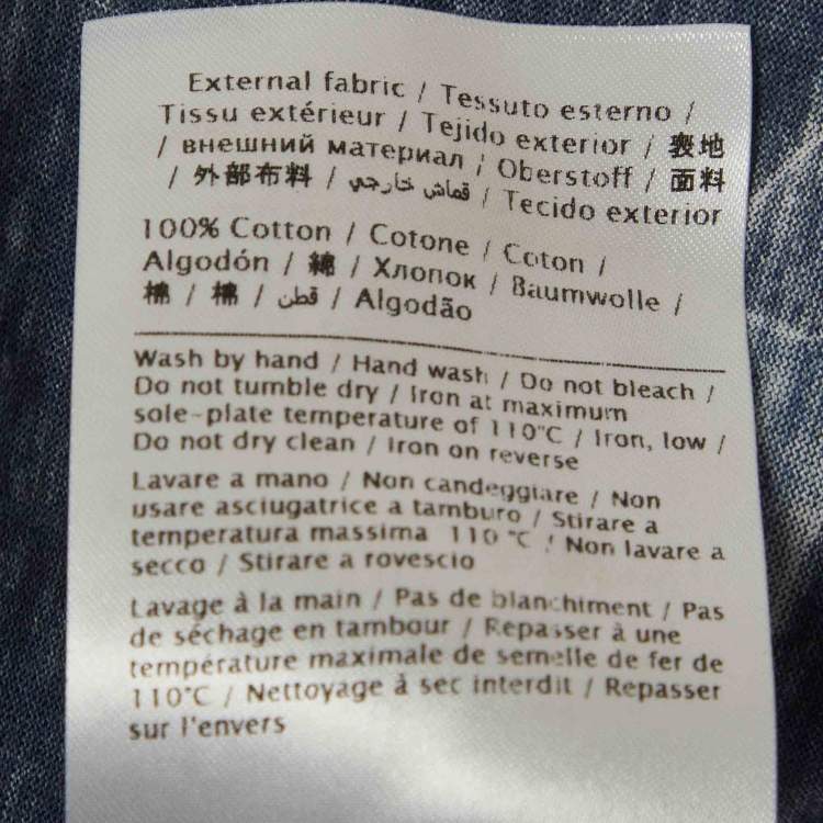 Pre Owned Valentino Blue Camouflage Print Jersey T-Shirt L