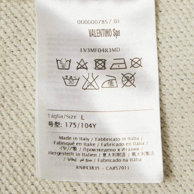 Pre Owned Valentino Grey Camouflage Print Cotton Sweatshirt L