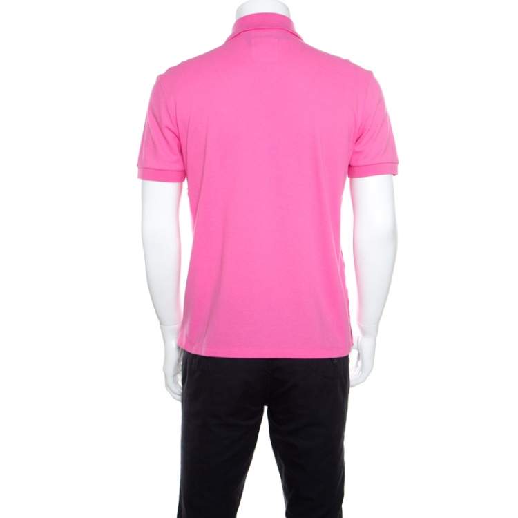 Pre Owned Valentino Pink Classic Pique Rockstud Untitled Polo T-Shirt M