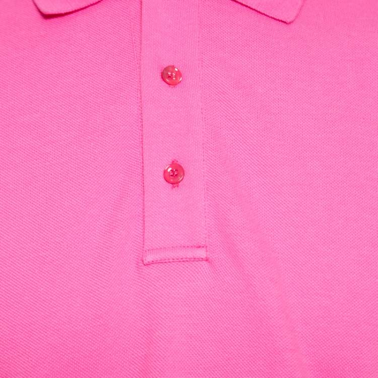 Pre Owned Valentino Pink Classic Pique Rockstud Untitled Polo T-Shirt M