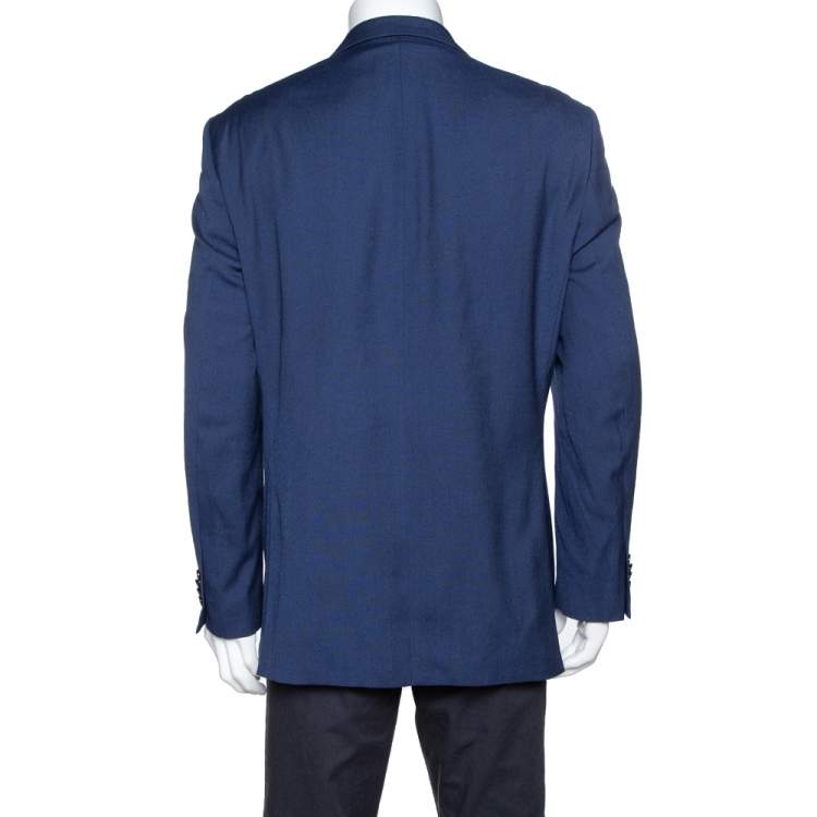 Pre Owned Valentino Navy Blue Wool Super 140's Tailored Blazer XXXL