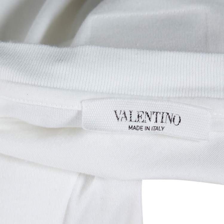 Pre Owned Valentino White Cotton Jersey Rockstud Untitled T-Shirt S