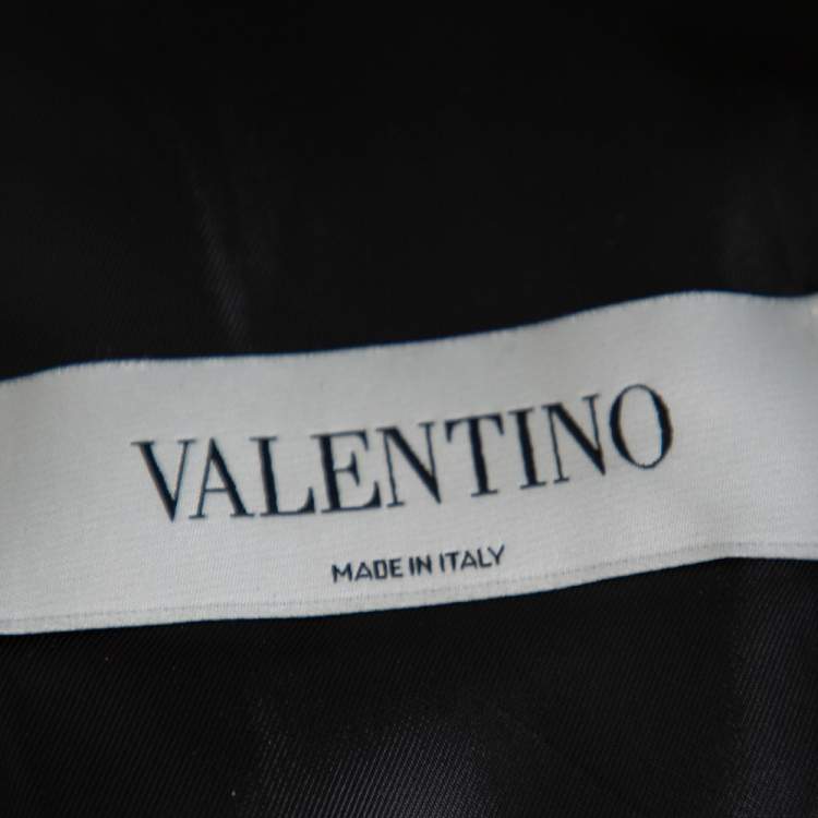 Pre Owned Valentino Black Plaided Wool Classic Suit S