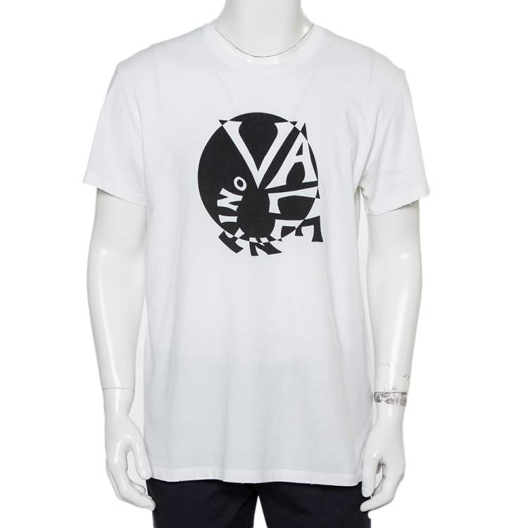 Valentino White Cotton Spiral Logo Print T-Shirt XL Valentino | TLC