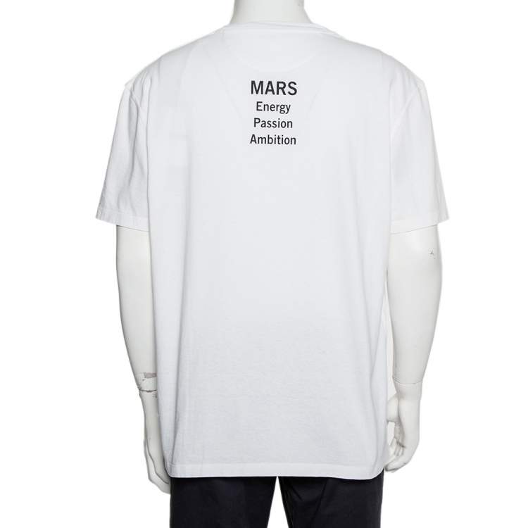 Pre Owned Valentino White Soul Planets Printed Cotton Crewneck T-Shirt XL