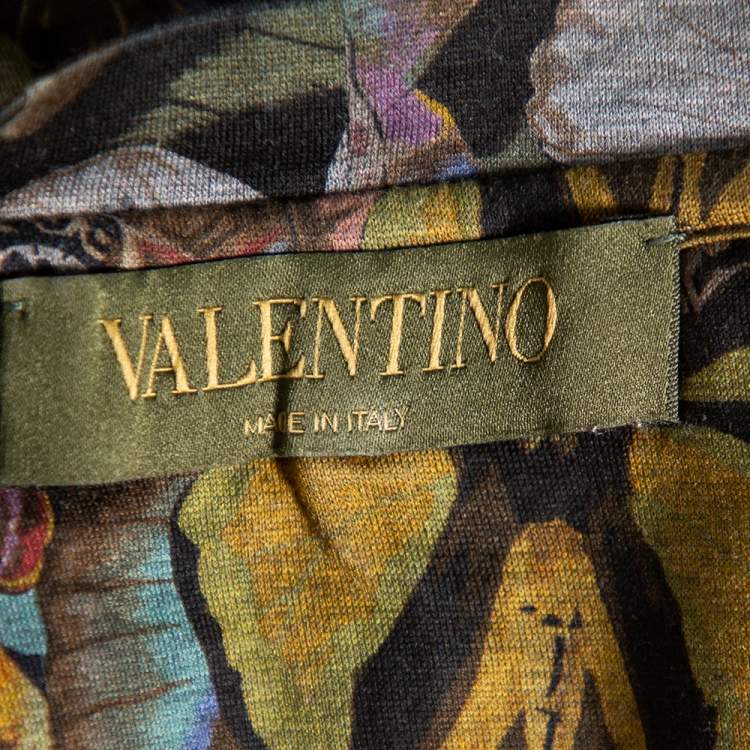 Pre Owned Valentino Multicolor Butterfly Print Cotton T-Shirt S