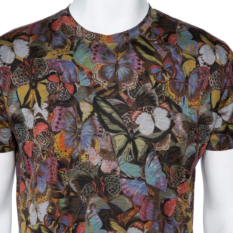 Pre Owned Valentino Multicolor Butterfly Print Cotton T-Shirt S