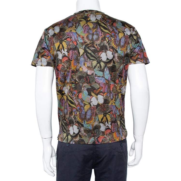Pre Owned Valentino Multicolor Butterfly Print Cotton T-Shirt S