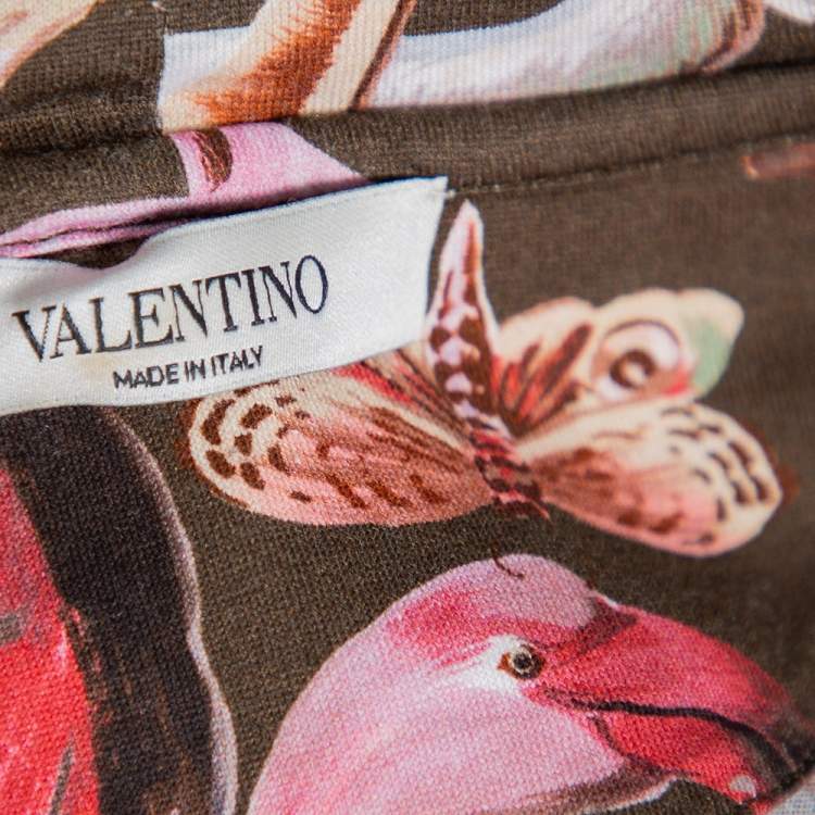 Pre Owned Valentino Multicolor Animal Printed Cotton Crewneck T-Shirt M