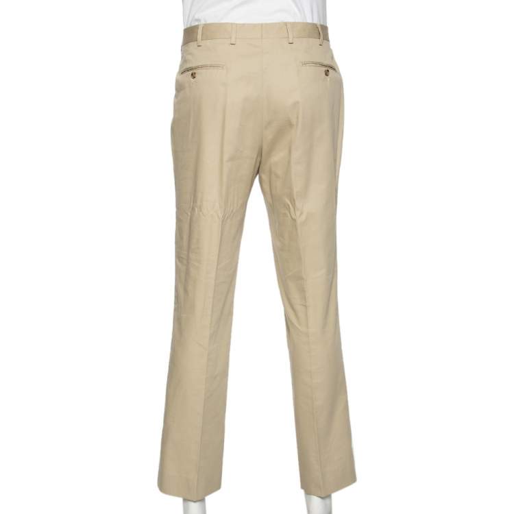 Pre Owned Valentino Light Beige Cotton Formal Pants L 