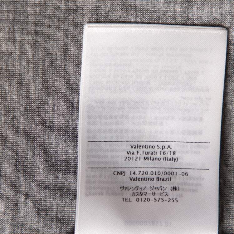 Pre Owned Valentino Grey Neoprene Black Panther Detail Sweatshirt M